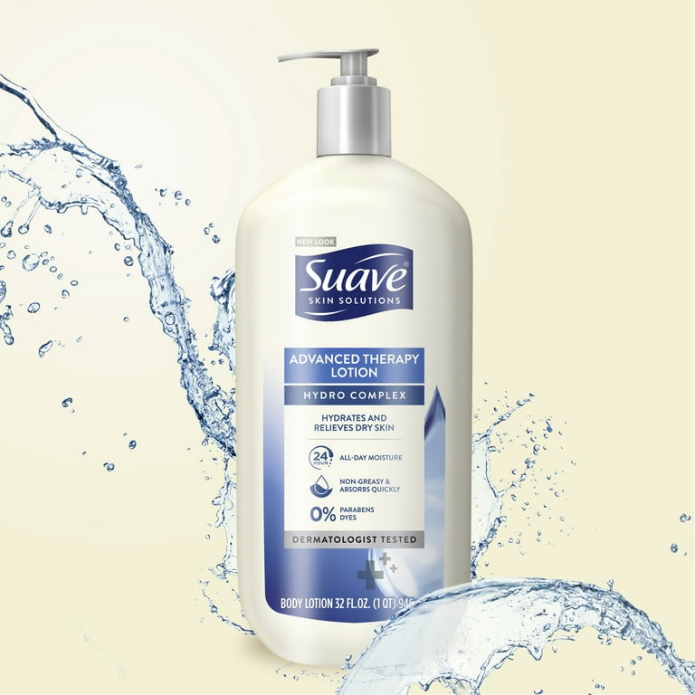 Suave Skin Solutions Moisturizing Body Lotion, Advanced Therapy,  Dermatologist Tested for All Skin Types, 32 oz 