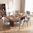 thumbnail image 3 of EOP Modern Upholstered Fabric Dining Chairs Set of 6, Mid-Century Dining Side Chairs with Solid Wood Legs & Wingback, Armless Dining Room Chairs for Dining Kitchen Living Room, Jacquard, 3 of 10
