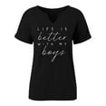 thumbnail image 4 of Women's V-Neck Graphic T-Shirt Funny Mom Tee Casual Loose Fit Summer Top Athletic Comfortable Print, 4 of 4