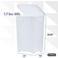 thumbnail image 2 of Superio Wicker Style Laundry Hamper and Laundry Basket (2 Pack, White), 2 of 5