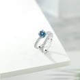thumbnail image 4 of Gem Stone King 925 Sterling Silver Persian Blue Moissanite and White Moissanite Wedding Engagement Band Bridal Set Ring for Women (1.29 Cttw, Gemstone, Available in Size 5, 6, 7, 8, 9), 4 of 5