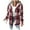 Red D, variant on Horkkom Flannel Jacket Women Fleece Button Down Winter Coats with Pockets Hood Drawstring Casual Plaid Jacket L
