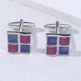 thumbnail image 2 of Gemelos genéricos elegantes de esmalte multicolor para hombre, 2 of 3