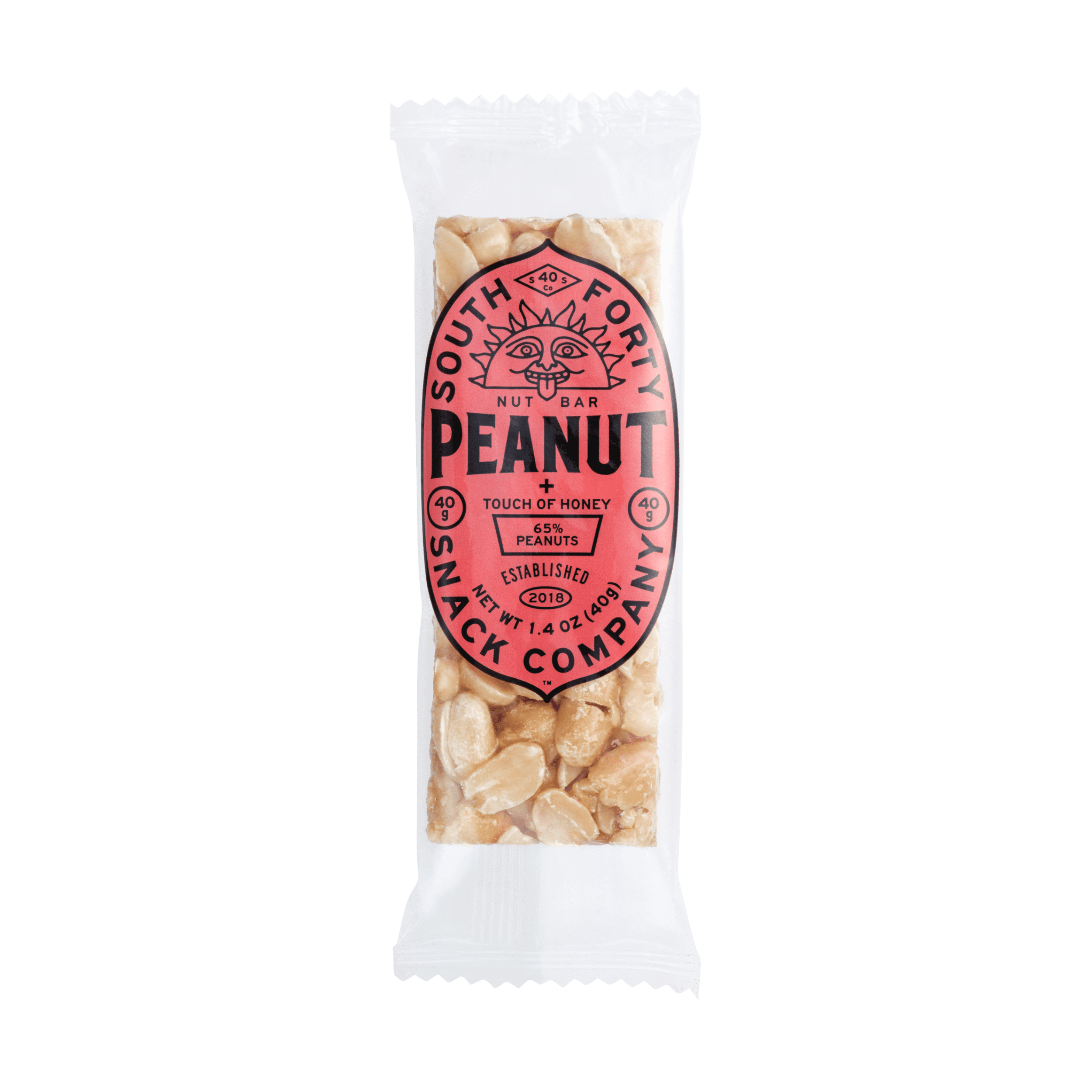 South 40 Snacks Crunchy Natural Protein Peanut Bars, 40g, 12 pack