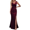 thumbnail image 1 of ORUYROP Robe Longue de Soirée Formelle pour Femmes Robe de Soirée Invité de Mariage Demoiselle d'Honneur Sans Manches Col en V Fendue Robes de Cocktail, 1 of 4
