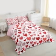 thumbnail image 3 of Castle Fairy Love Heart Print Full Size Comforter Sets 3-Piece for Adults Female Men,Abstract Graffiti Stripes Bedding Comforter Set,Happy Valentine's Day Lightweight Bedding Sets, 3 of 8