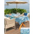 thumbnail image 5 of Outdoor Tablecloth with Umbrella Hole for Patio/Picnic/Party/Camping, Turquoise Jellyfish Coastal Waterproof Table Cloth Rectangle Table Cover Washable, Summer Ocean Seaweed Wooden (60"x 84"), 5 of 8