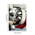 thumbnail image 2 of ZFLMY Husky Dog Santa Hat Diatom Mud Mat Non-Slip Christmas Home 24x16in, 2 of 5