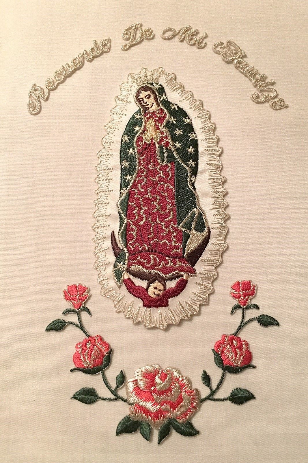 CF3884 Christening Baptism Gifts Guadalupe Virgin Mary Embroidered Iron On Patch