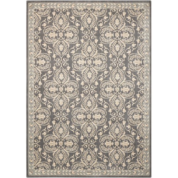 Nourison Riviera Area Rug-Color:Graphite,Shape:Rectangle,Size:7'9" x 10'10"