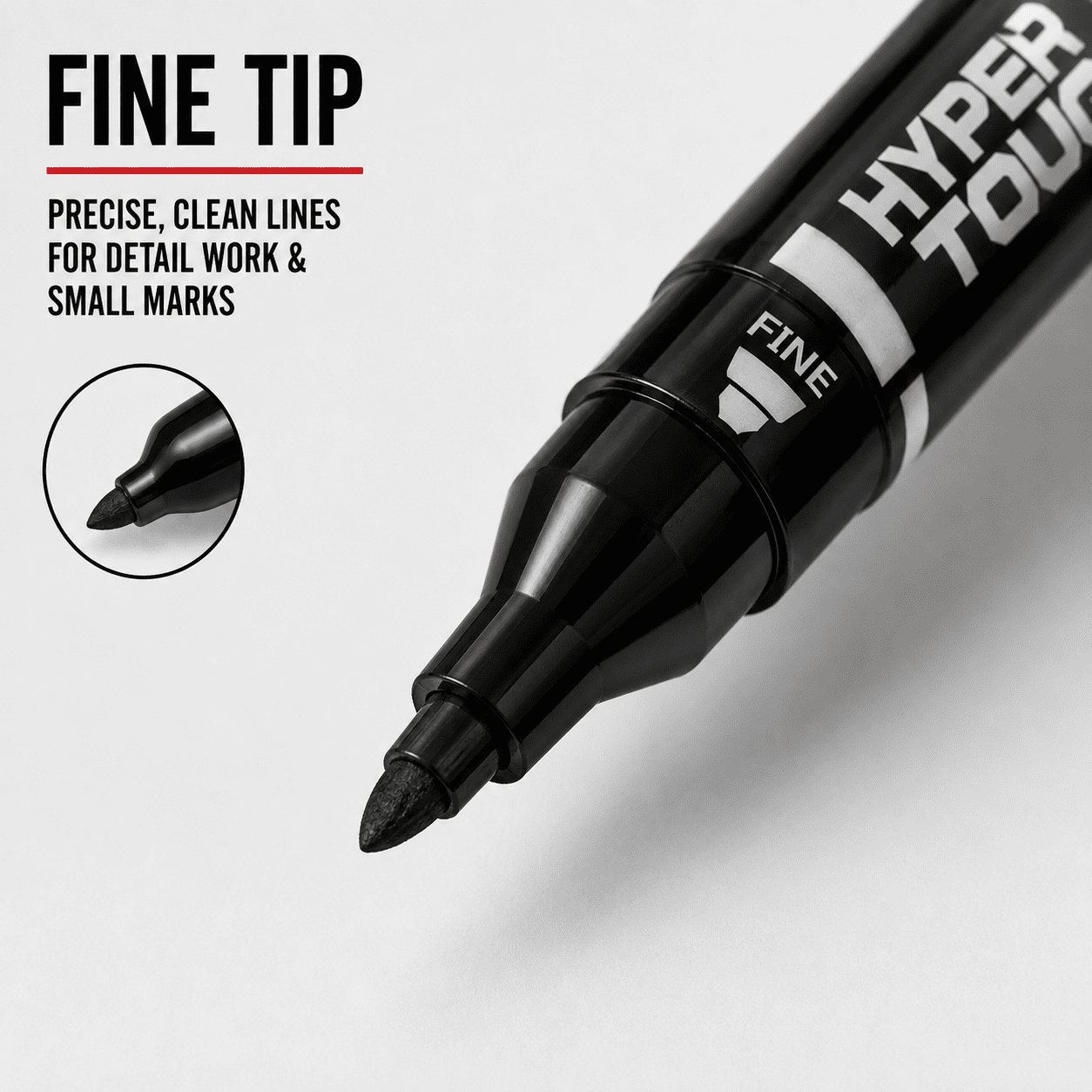 Hyper Tough 2-Pack Dual-Tip Permanent Markers, Black, Fine and Chisel Tip