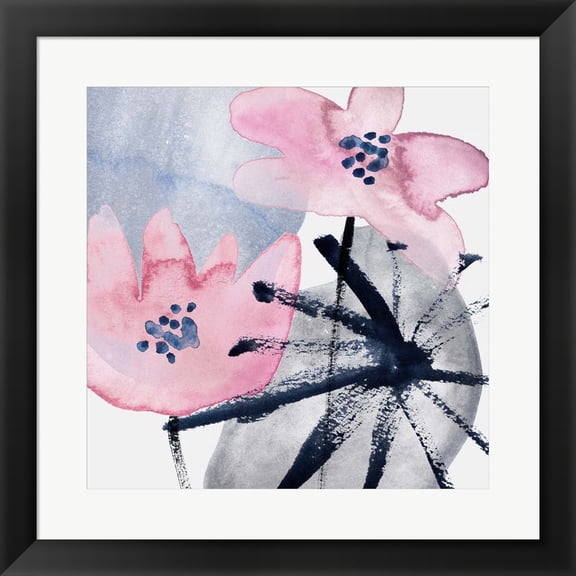 Great Art Now Pink Water Lilies III by Melissa Wang, Framed Wall Art, 19.5W x 19.5H
