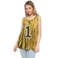thumbnail image 5 of Sparkle Glitter Sequins Hip Hop Jazz Dancing Number 01 T-Shirt Top Blouse Tunic,Gold,X-Large, 5 of 5