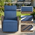 thumbnail image 6 of Giantfurnni Outdoor Wicker Swivel Reclining Chair Patio Chaise Lounge Chair Recliner with Adjustable Backrest and Footrest for Pool Deck, 6 of 12