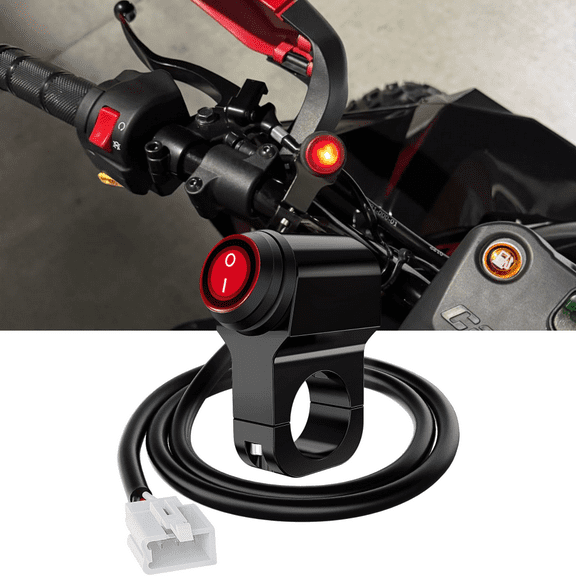 Nilight Motorcycle Handlebar Switch Plug and Play 12V ATV Light Push Button on off Switches for UTV Driving Lights- Fits 7/8" Handlebars (22mm)