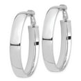 thumbnail image 2 of Primal Gold 14 Karat White Gold High Polished 7mm Omega Back Hoop Earrings, 2 of 4