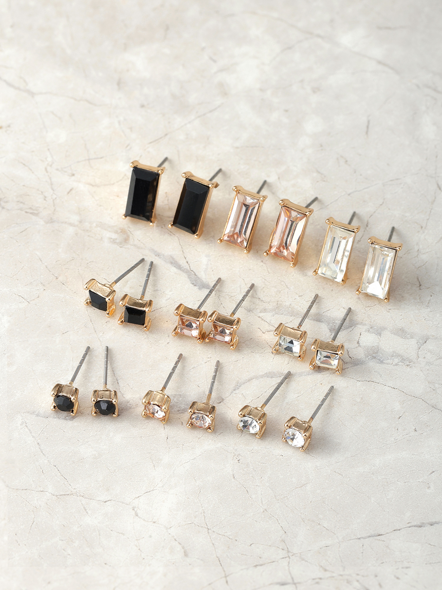 Women's Jewelry Stud Earring Collection, 9 Pairs