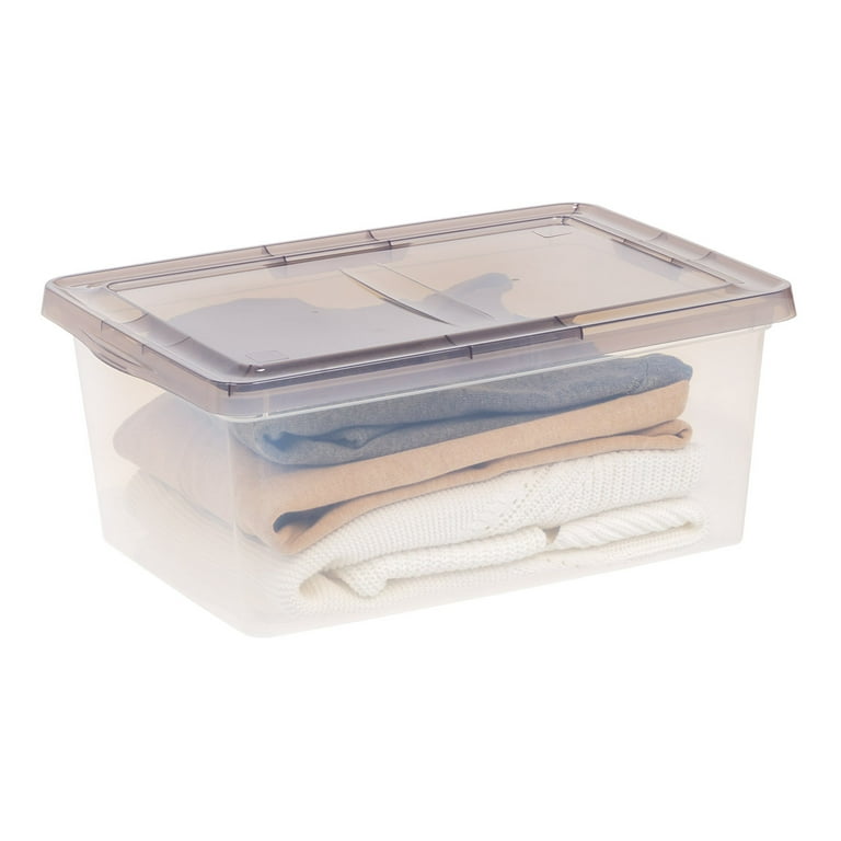 Stackable Plastic Bins, Clear, 10 3/4 x 8 1/4 x 7 for $17.20 Online