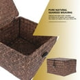 thumbnail image 2 of HONMEET Small Dark Brown Wicker Storage Basket for Home Organization, Stylish Decor and Multi-Purpose Use, 2 of 9