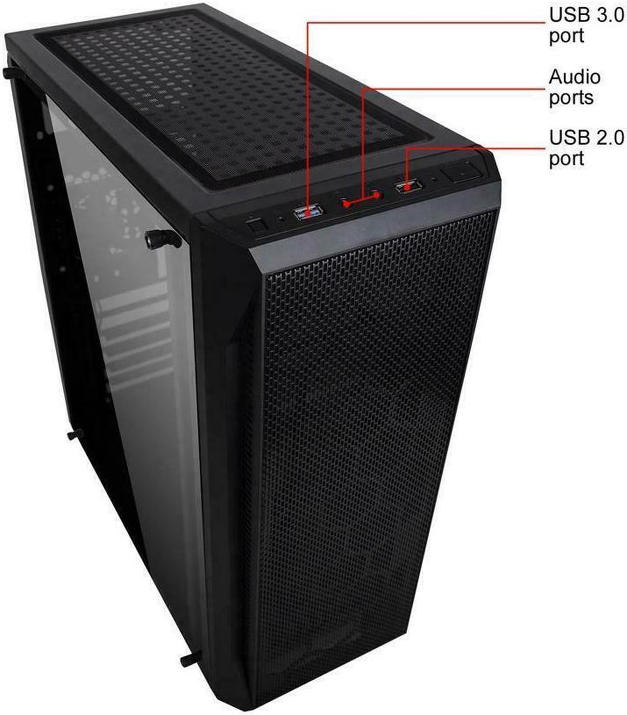 Odyssey Essentials 2025 Mid Tower Custom Gaming PC, Intel Core i5-4570 3.2GHz, 16GB RAM, 1TB SSD, GeForce RTX 3050, WiFi, Windows 10 Keyboard & Mouse