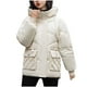 thumbnail image 2 of Parkas de manga larga para mujer, chaqueta de algodón corta, holgada, de gran tamaño, con capucha y gruesa, abrigo de algodón para mujer, 2 of 7