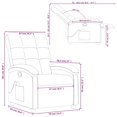 thumbnail image 3 of vidaXL Massage Recliner Chair, Adjustable Backrest/ Footrest, Dark Gray Fabric Reclining Sofa, 3 of 11