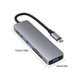 thumbnail image 3 of Cateissary 6 en 1 USB C Hub Conector multifuncional Herramienta Tipo-C Convertidor Extensor Componente Adaptador de conexión Lector de tarjetas Relojes inteligentes, 3 of 6