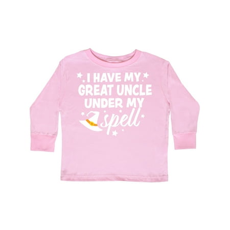 

Inktastic I Have My Great Uncle Under My Spell with Cute Witch Hat Gift Toddler Boy or Toddler Girl Long Sleeve T-Shirt