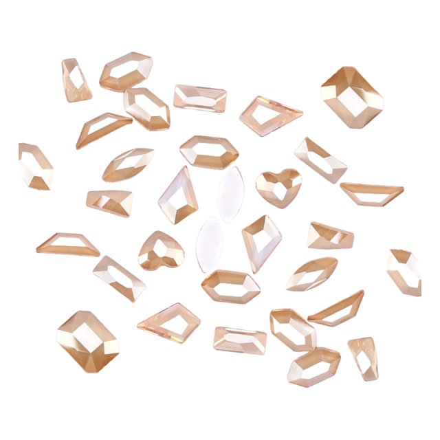 Seitruly Juego de 50 piezas de cristal de cristal en forma específica, excelente brillo, diamantes de imitación personalizados para Juegos de manicura Tipo 1