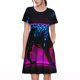 thumbnail image 1 of Balery Futuristic Purple Panther A、 Vestidos sueltos de manga corta para mujer, vestidos de verano 2025, vestidos casuales de corte A con vuelo., 1 of 6