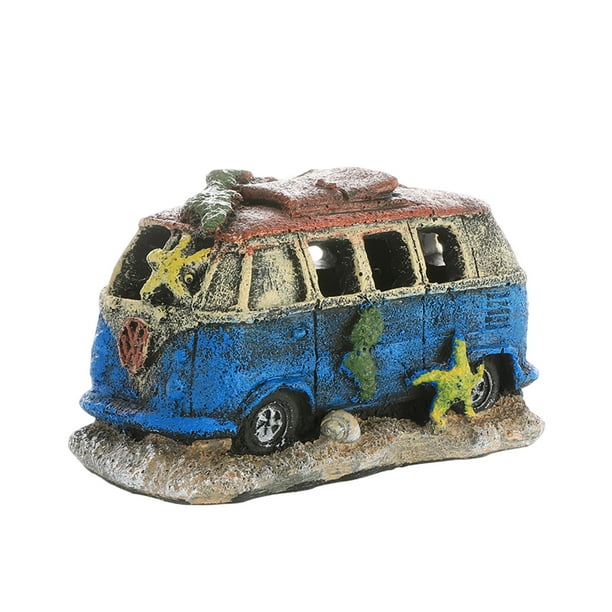 Adornos decorativos de resina para acuarios con motivos de accidentes de coche, para descansar y jugar. Accesorios submarinos. Decoración para peceras. Estatuas de coches.