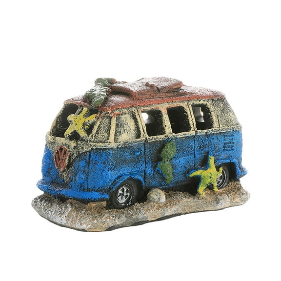 Car Wreck Aquarium Decorative Resin Ornaments - Underwater Fish Tank Accessories, Rest & Play, Realistic Car Statues