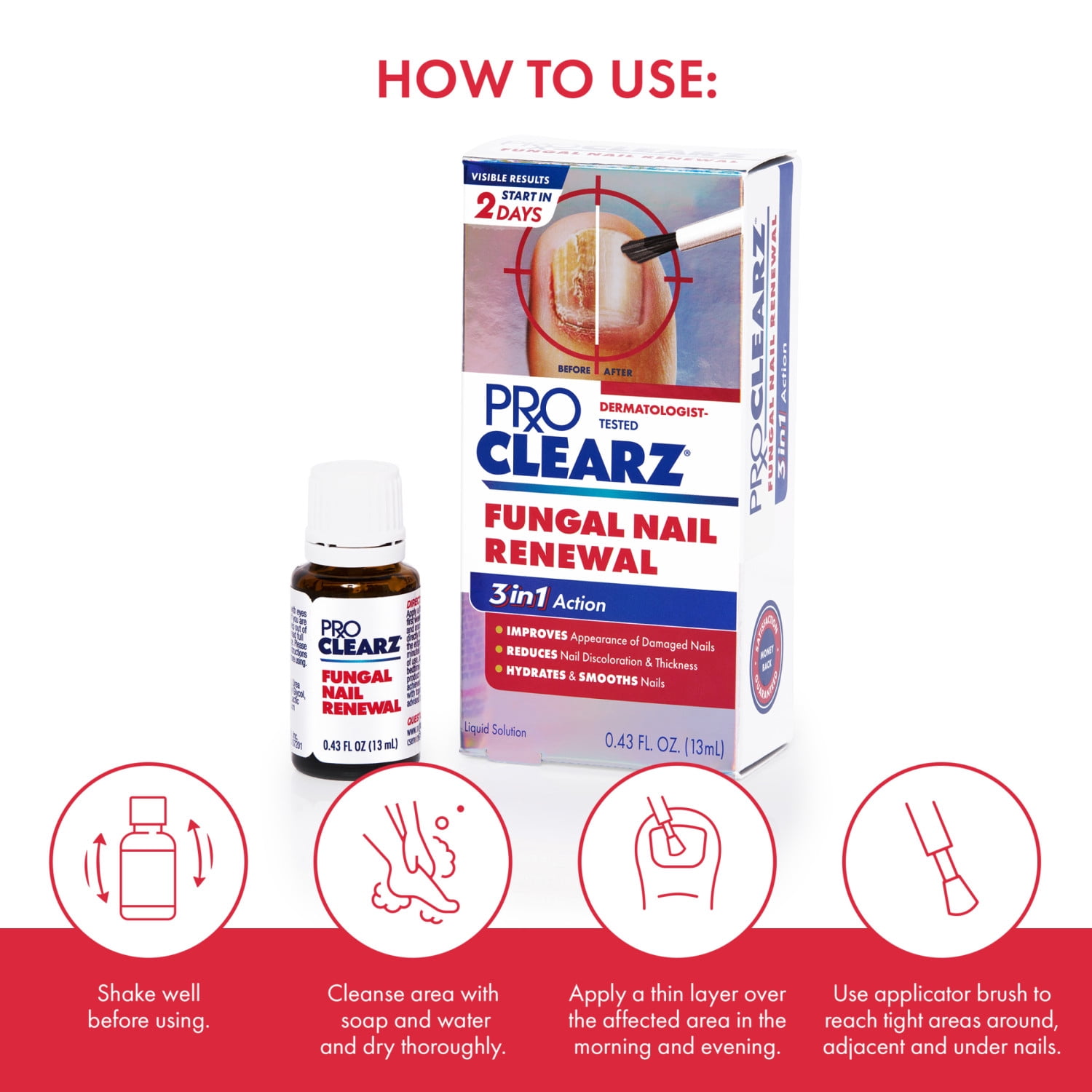 ProClearz Fungal Nail Renewal Solution 3-in-1 Action 0.43 fl oz