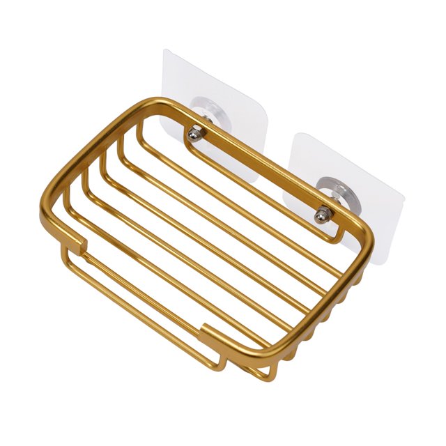 Metal Strong Suction Soap Dish Holder Bathroom Shower Bath Net Drain Case Tray