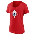 thumbnail image 2 of Women's  Red Toronto Maple Leafs Canada Day V-Neck T-Shirt, 2 of 3