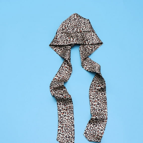 TAILTOSS 1Set Women Headwraps in Leopard Print Satin for Hair Wraps and Chemo Headwear