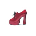 thumbnail image 2 of Ellie Shoes E-557-AMBER Chunky Heel Oxford with a 5.5 Inch heel 10 / RED, 2 of 4