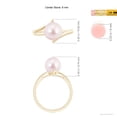 thumbnail image 5 of ANGARA Solitaire Japanese Akoya Cultured Pearl Bypass Split Shank Ring in 14K Yellow Gold for Women | June Birthstone, Birthday, Anniversary, Jewelry Gift for Women | Natural Pearl Ring, 5 of 8