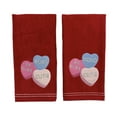 thumbnail image 5 of Serafina Home Valentine Bath Hand Guest Towels, Embroidered Hearts, 2 Piece Set, 16 x 25 inches, 100% Cotton, Red White Purple and Pink, 5 of 7