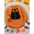 thumbnail image 6 of Nygoyerh Baby Girls Boys Sweater Romper Bowtie Embroidery Bodysuits Long Sleeves Crew Neck Sweatshirt Infant Clothing for Fall 1M 3M 6M 9M 12M 18M, 6 of 9