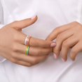 thumbnail image 3 of Juego De 5 Anillos Apilables De Bandas Coloridas Simples, Anillo De Aleación Simple Multicolor Para Mujeres, Niñas, Adolescentes, Conjuntos De Anillos Bohemios Para Nudillos Moyic AP006768-01, 3 of 6