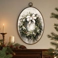 thumbnail image 6 of Vintage Christmas Wreath Wall Art Framed, Rustic Christmas Canvas Prints, Farmhouse Cozy Christmas Hanging Canvas Prints for Home Bedroom Living Room Decoration(B), 6 of 7
