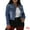 Blue, variant on GRACE & GRANDEUR Women's Plus Size Jean Button Outfits Fashion Cropped Denim Jackets 3X Denim Blue