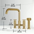 thumbnail image 5 of VIGO Cass Double Handle 8 in. Widespread Bridge Kitchen Faucet with Pull-Out Sprayer in Matte Brushed Gold-VG02051MG, 5 of 17