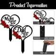 thumbnail image 6 of Memorial Grave Markers for Cemetery, Heart Memorial Plaque Stake Cardinals Garden Stake Memorial Metal Grave Stake Decoration for Mom Dad Cemetery Outdoors Yard Garden, 6 of 7