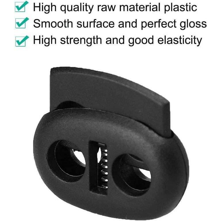 Heavy Duty Cord Locks - Double Hole Drawstring Stopper Fastener for No Tie  Shoelaces and More