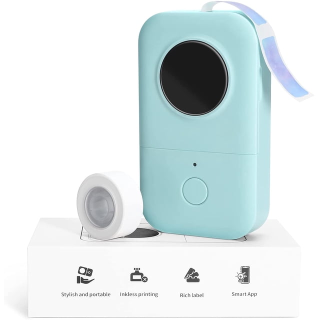 Label Maker D30 2021 Portable Wireless Connection Label Printer Tape Included Multiple Templates Available for Phone Tablet Compatible with Phomemo D30 iOS&Android-Green