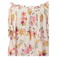 thumbnail image 3 of Big Girls' Floral Unicorn Off Shoulder Birthday Party Flower Girl Dress Gold 6 XL (R197-06), 3 of 4