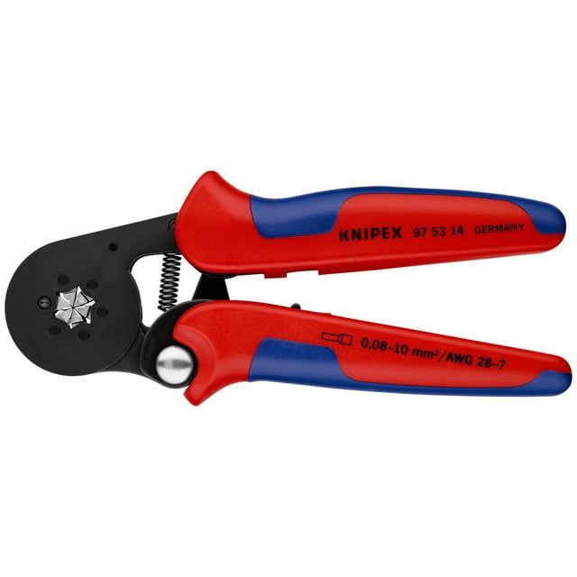 KNIPEX 97 53 14 SB Pinza autoajustable para ponchar punteras de acceso lateral Con fundas en dos componentes bruñido 180 mm