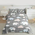 thumbnail image 2 of Manfei Child Cute Elephant Animal Queen Comforter Set, Dreamy Cloud Bedding Comforter Set, Cartoon Love Heart Reversible Bedding Set, Lightweight Room Decor, 3-Piece, 2 of 8